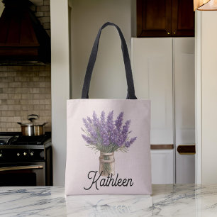 De Tela Bolso Floral con Nombre Personalizado, Regalo para