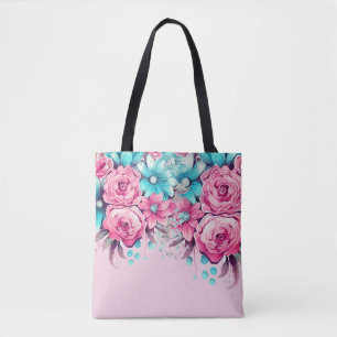 De Tela Bolso floral elegante vintage inspirado en rosa y 
