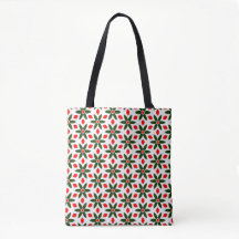 Bolso floral verde y rojo