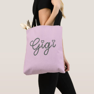 De Tela Bolso Gigi Pearl Script Glam Abuela Tote