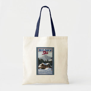 De Tela Bolso grande del Cielo-Tote del esquí