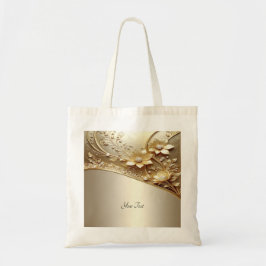 De Tela Bolso grande floral dorado ornamentado moderno con