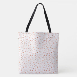 De Tela Bolso Hombro Grande Estrellas Dorado Rosa Delicado