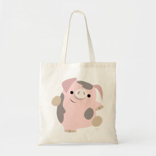 De Tela Bolso lindo del cerdo del baile del dibujo animado