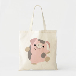 De Tela Bolso lindo del cerdo del baile del dibujo animado