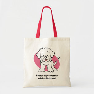 De Tela Bolso maltés del perro lindo del dibujo animado