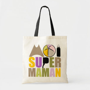 De Tela Bolso mí Super Madre - Logotipo Colores Natural