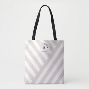 De Tela Bolso monograma rayas beige marfil
