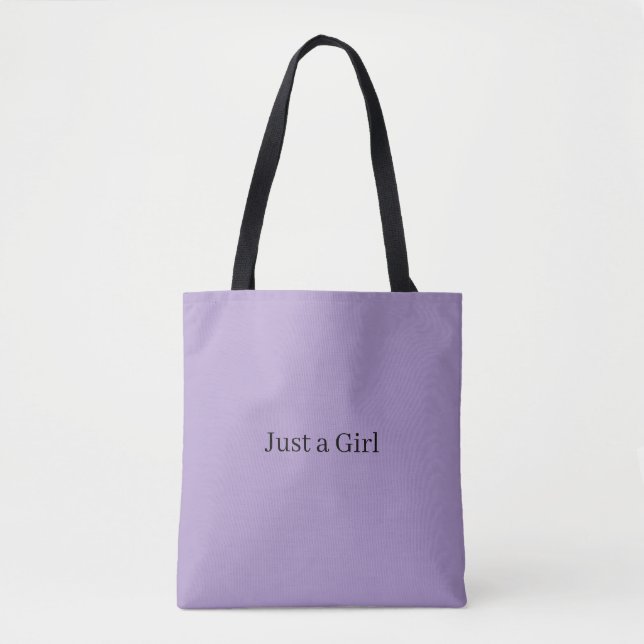 De Tela Bolso morado Just a Girl (Anverso)
