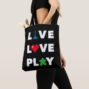 De Tela Bolso negro Live, Love, Play