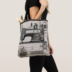 De Tela  "  Bolso Old Planes Sewing Machine: Elegancia  