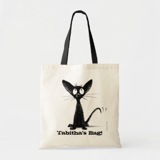De Tela Bolso oriental divertido del gato negro