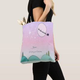 De Tela Bolso Pastel Navideño Iluminado por la Luna