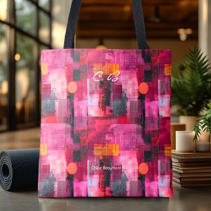 De Tela Bolso Personalizado Abstracto Rosa Vibrante