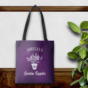 De Tela Bolso Personalizado Morado y Floral