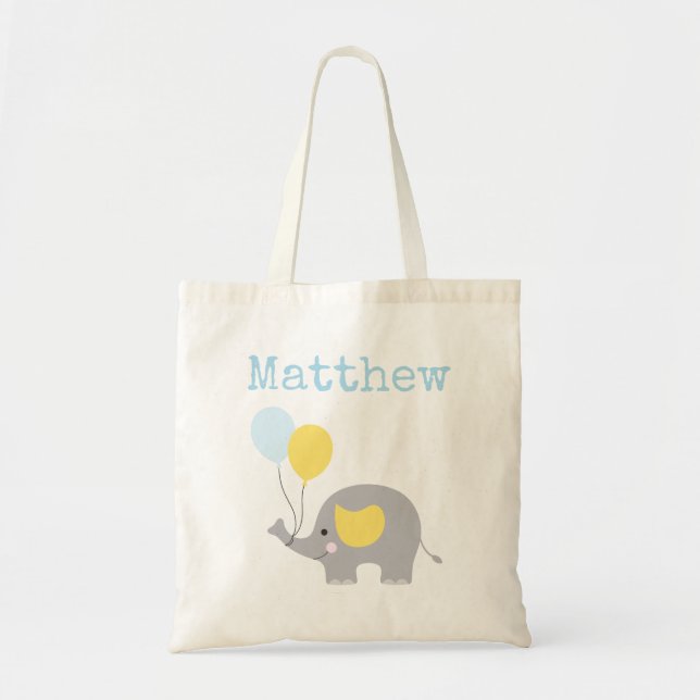 De Tela Bolso personalizado niño del elefante (Frente)