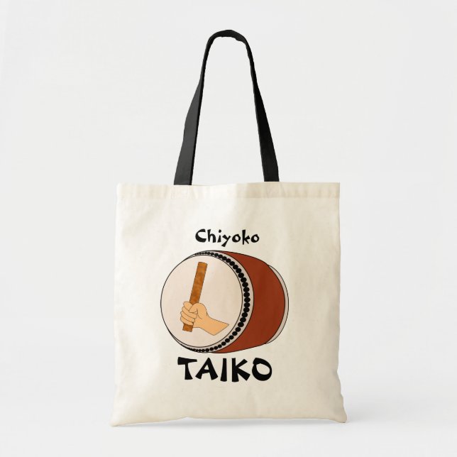 De Tela Bolso personalizado que teclea japonés del tambor (Frente)