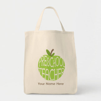 De Tela Bolso preescolar del profesor - Apple verde