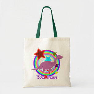 De Tela Bolso púrpura lindo del regalo del Diplodocus del