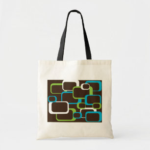De Tela bolso retro cuadrado marrón
