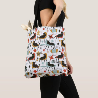 De Tela Bolso Retro Swanky Gato Negro en Silla MCM Atómica