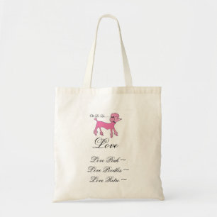De Tela Bolso rosado del caniche