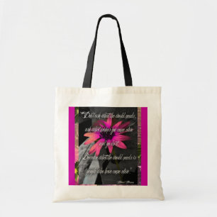 De Tela Bolso rosado del girasol, con cita inspiradora