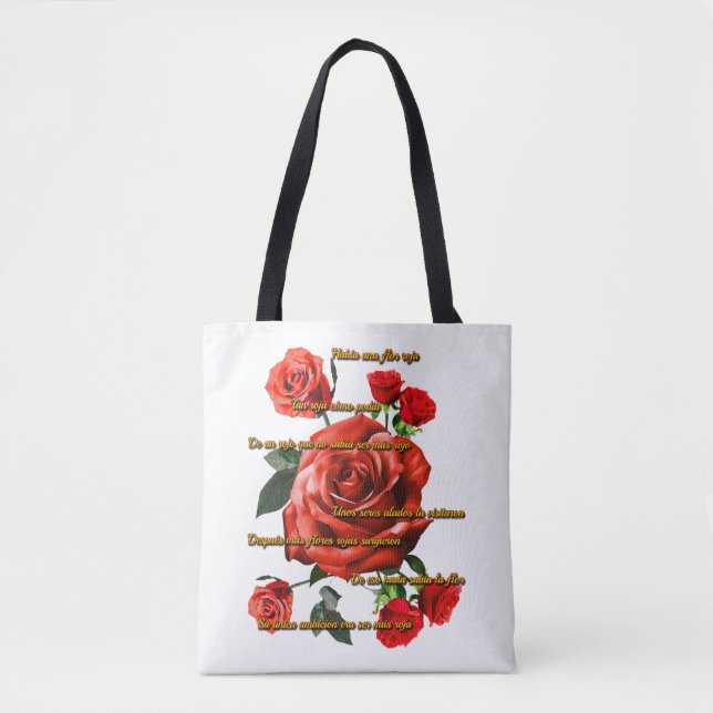 De Tela Bolso Rosas Rojas (Anverso)