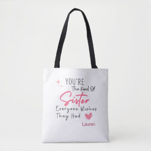 De Tela Bolso tipo tote para hermana - Regalo personalizad
