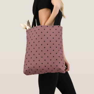 De Tela Bolso Tot con Lunares Rosa y Negro