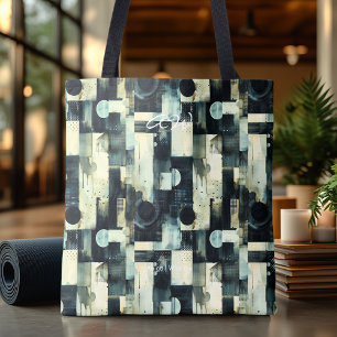 De Tela Bolso tote abstracto elegante pizarra azul moderno
