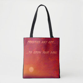 De Tela Bolso Tote Atardecer y Noche Estrellada