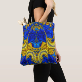 De Tela Bolso Tote Avatar Azul Zafiro Serpentino