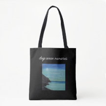 bolso tote azul y negro estético.