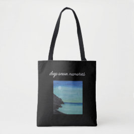 De Tela bolso tote azul y negro estético.