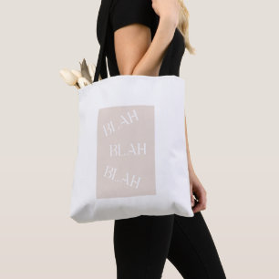 De Tela Bolso Tote Blah Blah Blah – Cita Divertida Minimal
