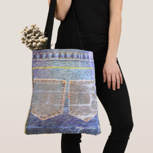 De Tela Bolso tote Carry-all 'Faded Jeans' Look