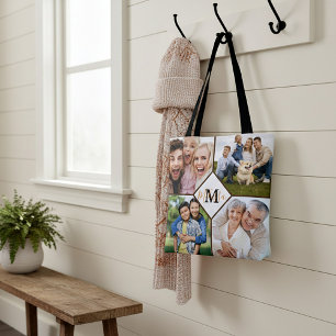 De Tela Bolso tote con fotos familiares personalizadas