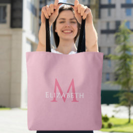 De Tela Bolso Tote con Inicial del Nombre Moderno Monogram