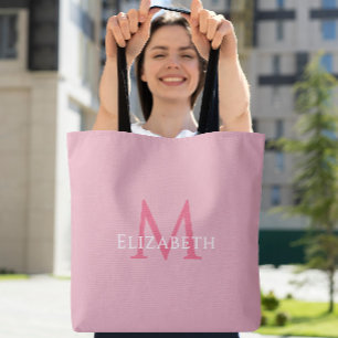 De Tela Bolso Tote con Inicial del Nombre Moderno Monogram