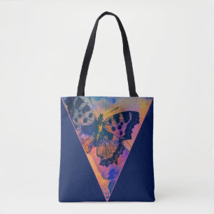De Tela Bolso tote con mariposas pintadas