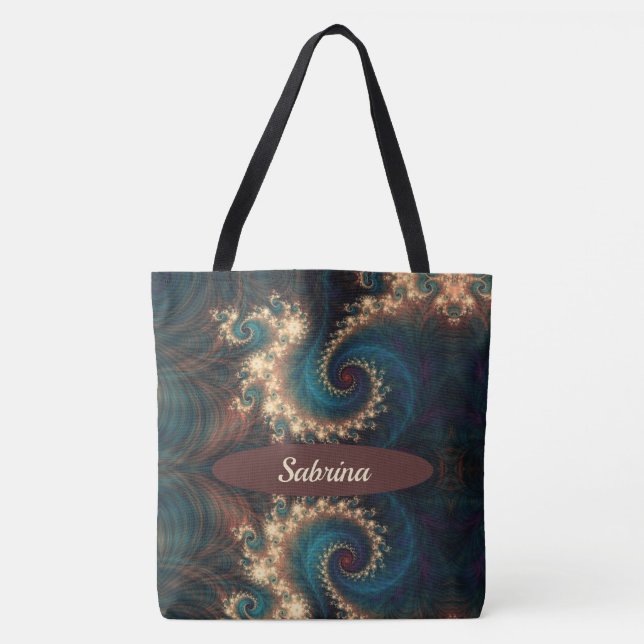 De Tela Bolso Tote con Monograma Fractal Chic (Anverso)