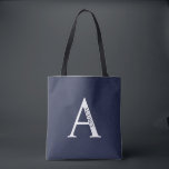 De Tela Bolso tote con monograma personalizado y nombre<br><div class="desc">Regalo con monograma personalizado y nombre
incluye monograma personalizado y nombre en estilo de fuente serif clásico.</div>