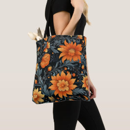 De Tela Bolso tote con un diseño floral vibrante