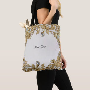 De Tela Bolso tote dorado decorativo