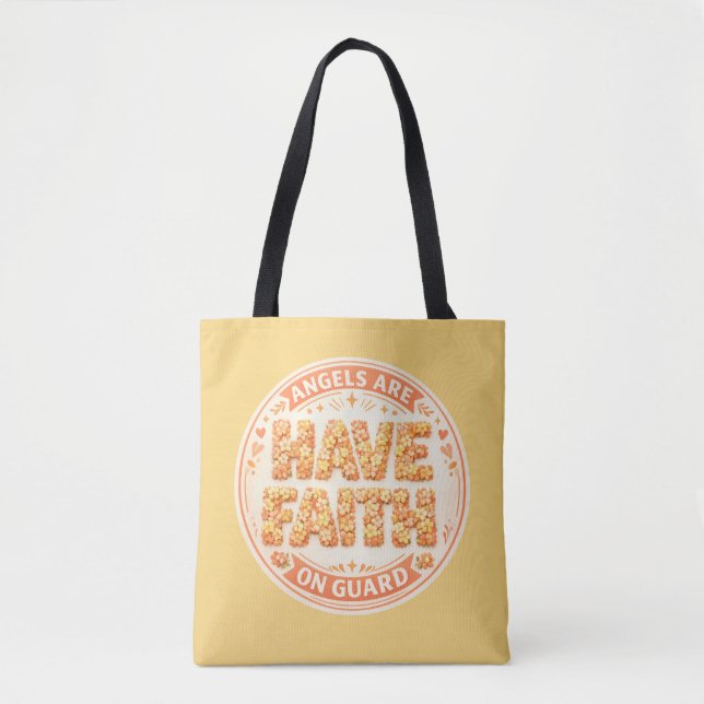 De Tela Bolso tote Fe Angelical (Anverso)