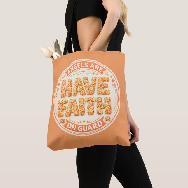 De Tela Bolso tote Fe Angelical (Detalle)