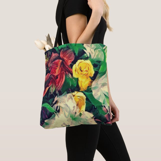 De Tela Bolso tote Fleurs Le Matin (Detalle)