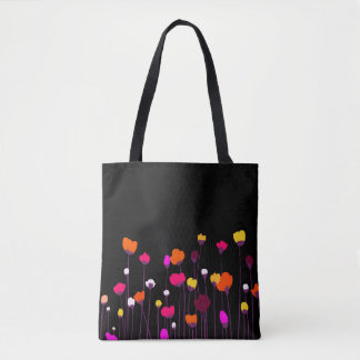 De Tela Bolso tote floral abstracto | Flor moderna colorid