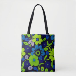 De Tela Bolso tote floral azul y verde